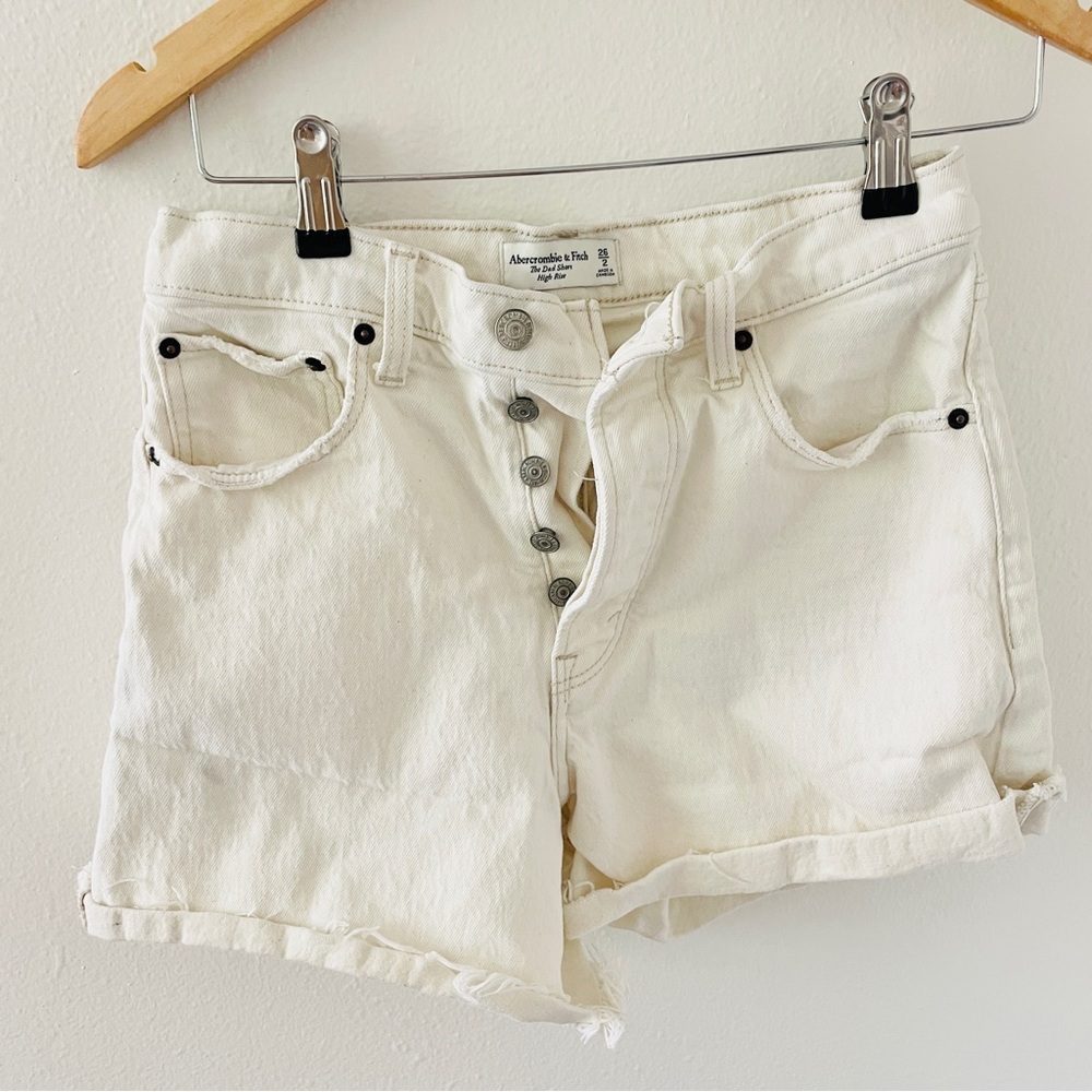 Abercrombie & Fitch Cream White Denim Jean Shorts